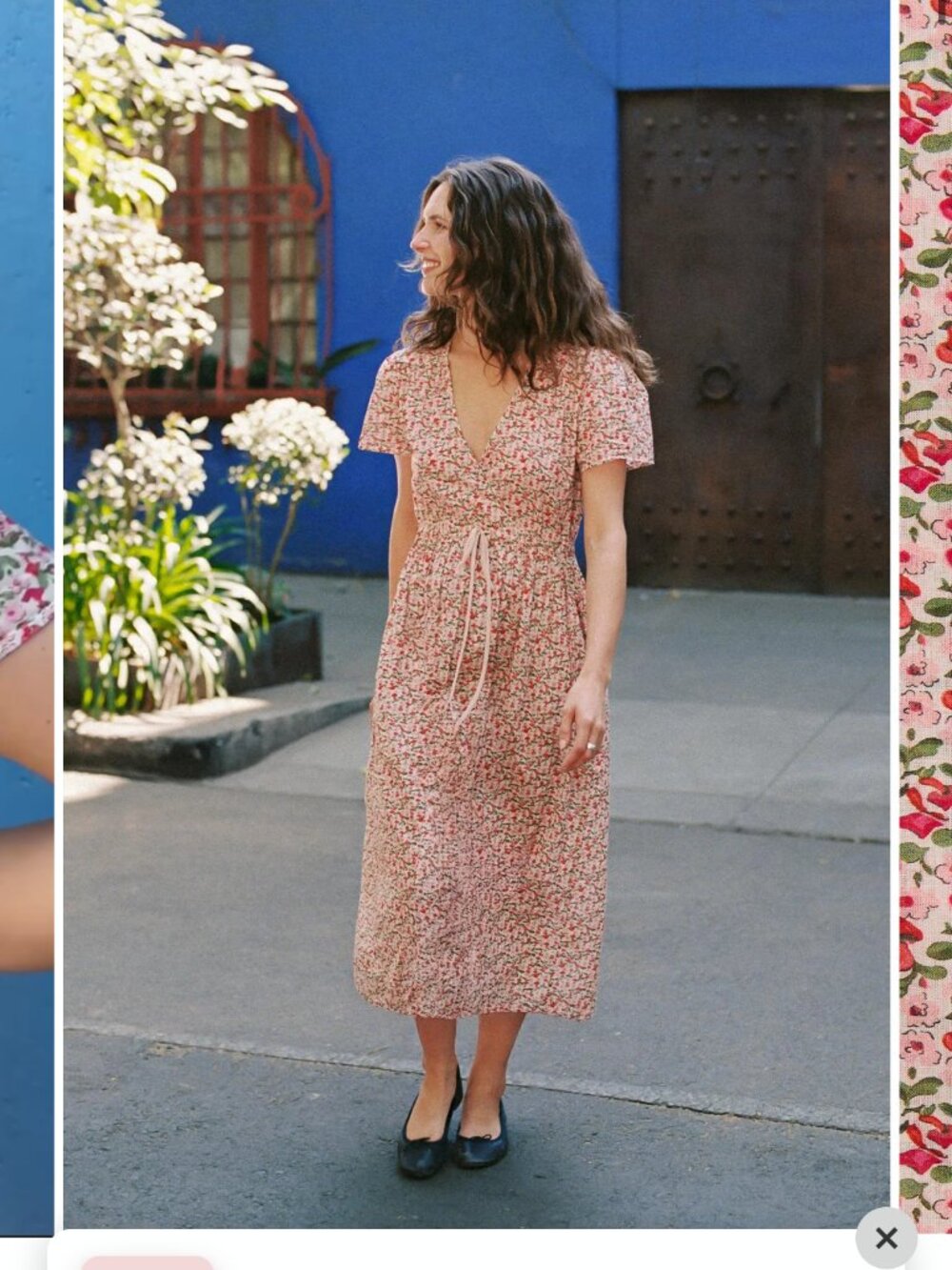 Simple Dawn Dress, Maroon Calico, M - Picture 4 of 5